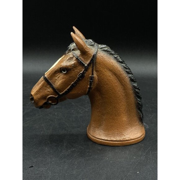 Rubal New York Horse Head Tan White Painted Cast Metal Bottle Opener Vintage - Picture 3 of 12